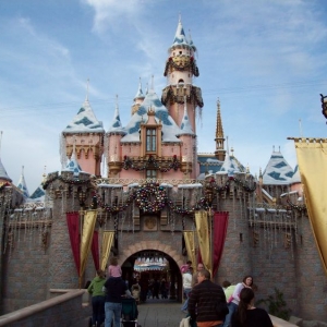 Castle decorated for Christmas