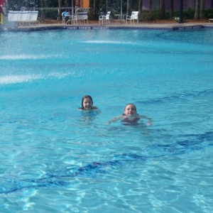 Emma & Ashley swimming