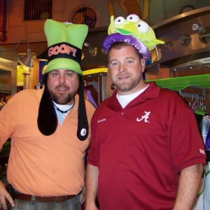 Two DISdad's acting silly