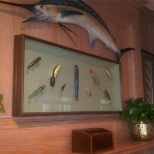 Papa's Den Display  swordfish and lures