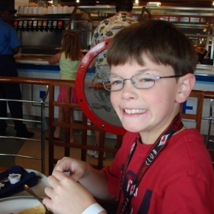 Andrew lunch after we boarded.
