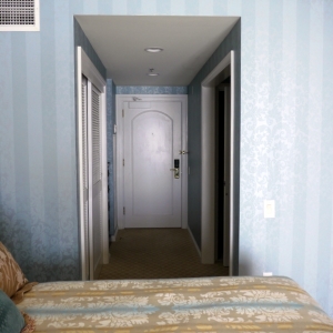 View from beds to door