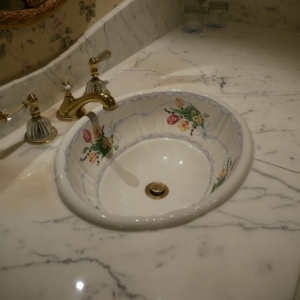 Detail of sink and fixtures master bath