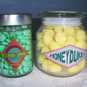 U-no-Poo and Sherbert Lemon candies