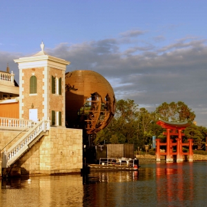 World Showcase at dawn