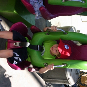 trying out the Hulk seat