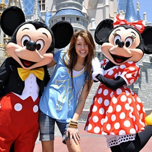 Mickey Mouse, Miley, and Minnie Mouse at Disneyland