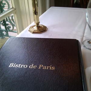 Menu Bistro de Paris