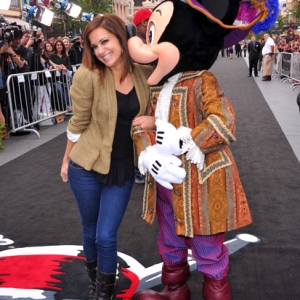 Actress Rebecca Budig and Mickey Mouse