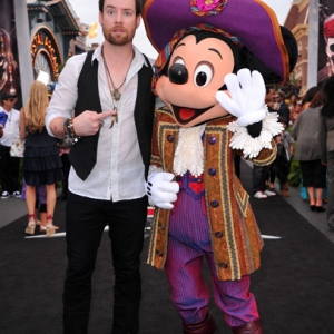 Singer David Cook and Mickey Mouse