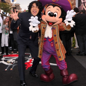 Actor Yuki Matsuzaki and Mickey Mouse