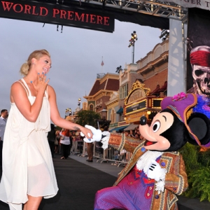 Dancer Lacey Schwimmer and Mickey Mouse