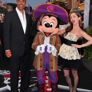 Former NBA player Rick Fox, Mickey Mouse and actress Eliza Dushku