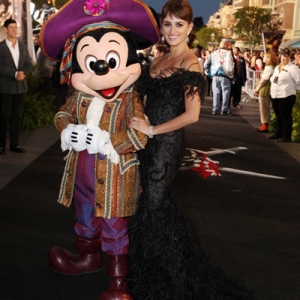 Actress Penelope Cruz and Mickey Mouse