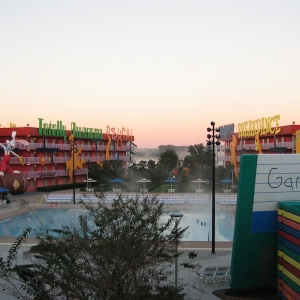 Pop Century 80's buildings and Computer Pool