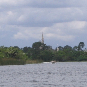 View from little speed boat