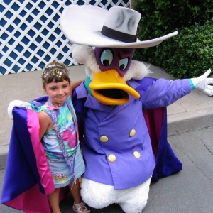 Caitlyn with Darkwing Duck