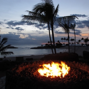 Aulani Fire Pit at Sunset