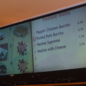 Pop Century burrito lunch menu, 22-Aug-2011