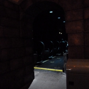 Haunted Mansion WDW back hallway toward unload area