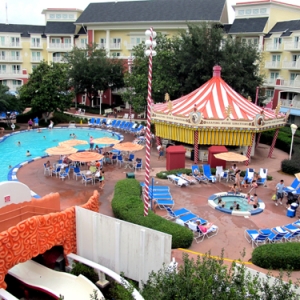 Boardwalk Inn Pool View from Slide