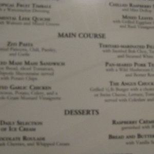 Disney Fantasy Royal Court Lunch Menu 2