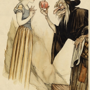 Snow_White_and_Witch_with_Apple_-_Original_Art