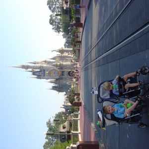 All along in front of the castle