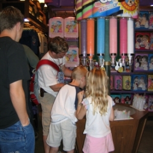 Making powder candy sticks at Epcot
