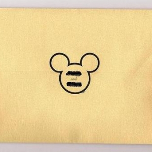 diy save the date envelope w/ mickey seals