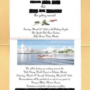 diy save the date printed inside attached w/ ribbon
