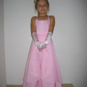 Joelle trying on her formal for the cruise