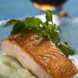 Seared Scottish Salmon with Cauliflower Puree