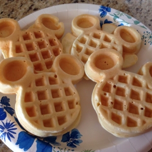 Mickey waffle at home