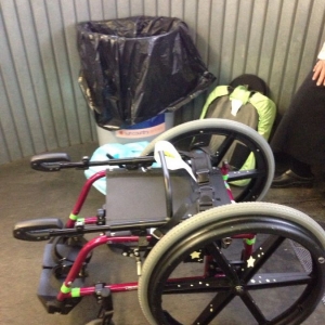 Folded wheelchair