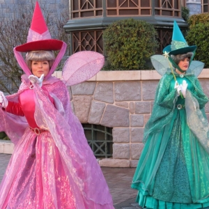Spinning fairies in parade
