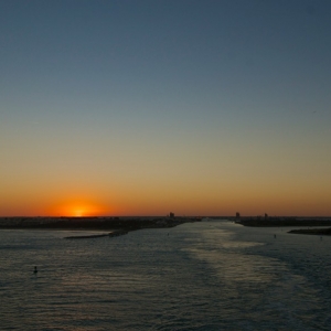 Sunset for the start of the cruise