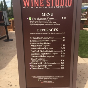 Wine Studio Menu