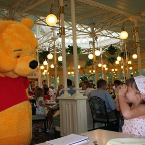 Starting her early...taking snapshot of Pooh.