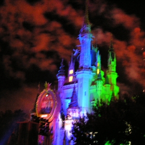 Castle during fireworks