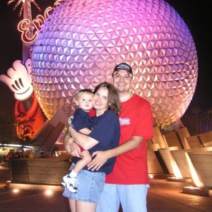 The Family in front of Spaceship Earth