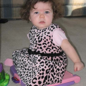 Lily in her new dress