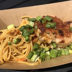 Thailand-Seared Shrimp And Scallop Cake With Cold Noodle Salad