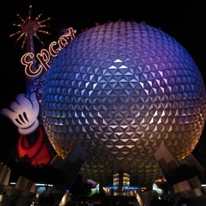 Spaceship Earth at night