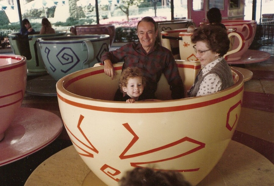 1983?: My DH with his grandparents