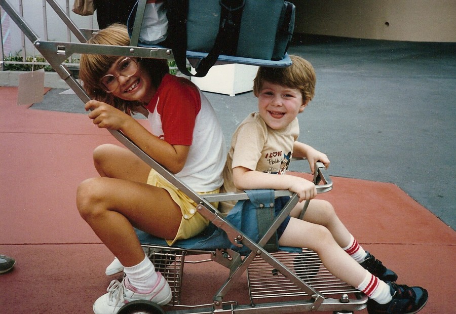 1987: My cousin and I... he was supposed to be in the stroller... I think.