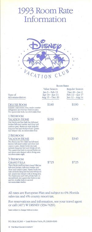 1993 OKW Room Rates