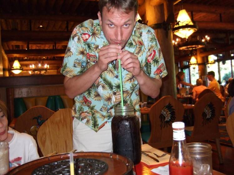 a very large coke where's the rest room