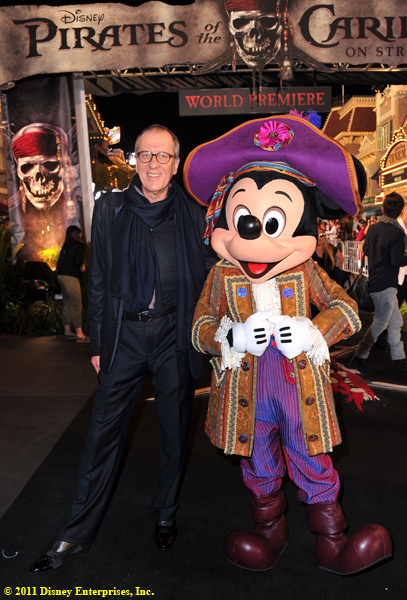 Actor Geoffrey Rush and Mickey Mouse