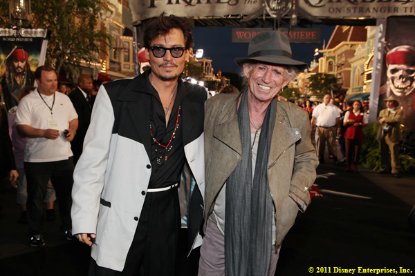 Actor Johnny Depp and actor/musician Keith Richards